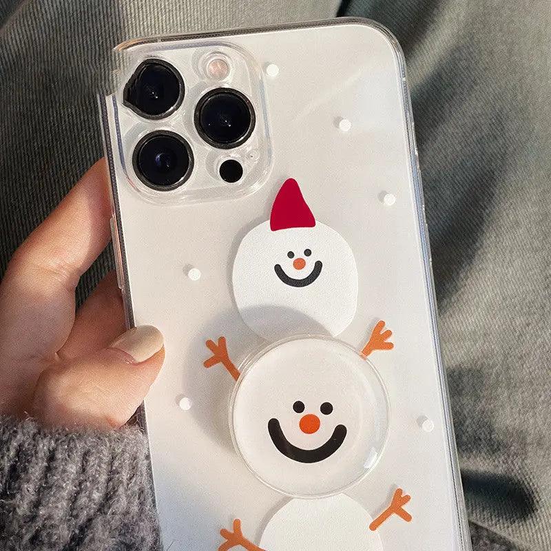 Christmas Snowman Mobile Phone Case Transparent Bracket - MyMobile