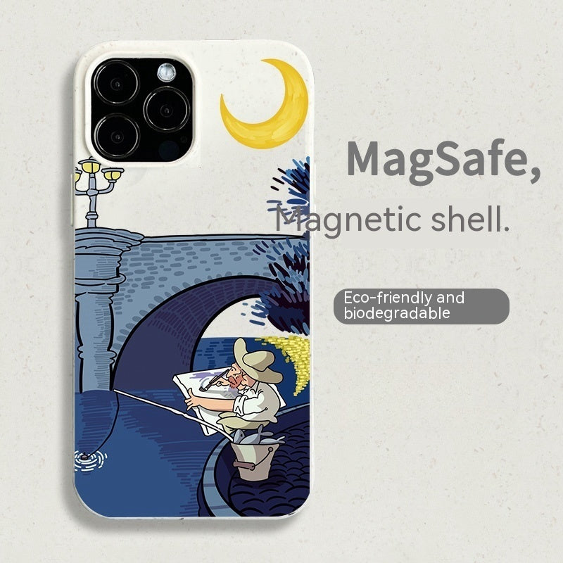 Magnetic Phone Case Men's New Retro All-inclusive Drop-resistant For iPhone 14