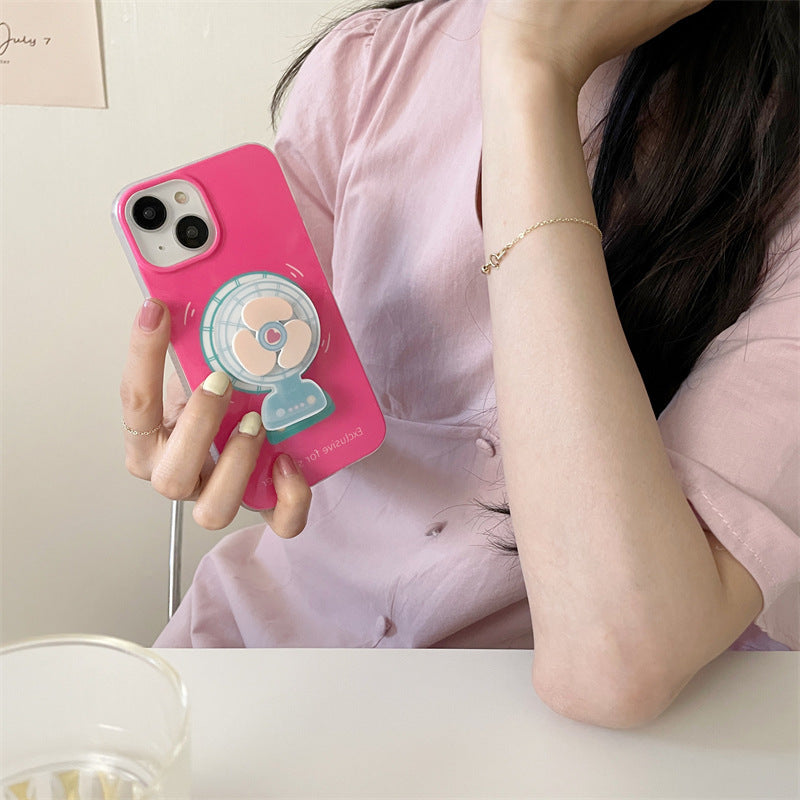 Fall Prevention Of Phone Case With Electric Fan In Summer For iPhone 14