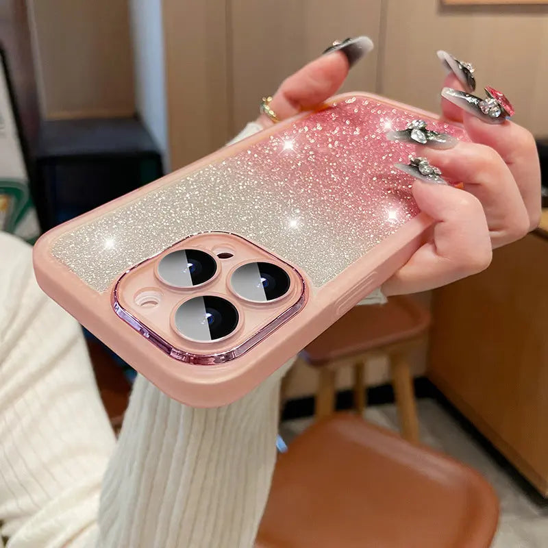 Gradient Glitter Silicone Soft Case Phone Case Online Only