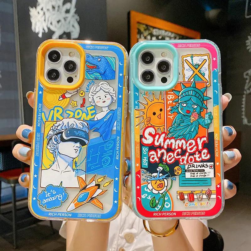 Cartoon Portrait Doodle Mobile Phone Case Online Only