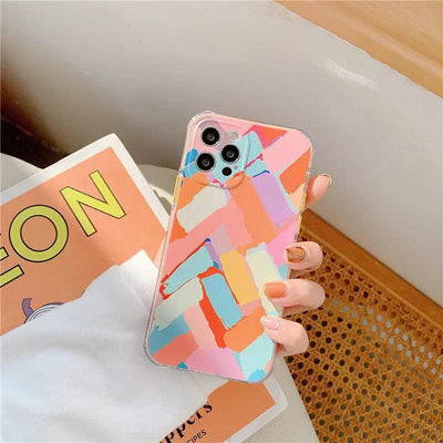 Suitable For  12 Pro Mobile  Case Graffiti Geometric Transparent Mobile Phone Case Online Only