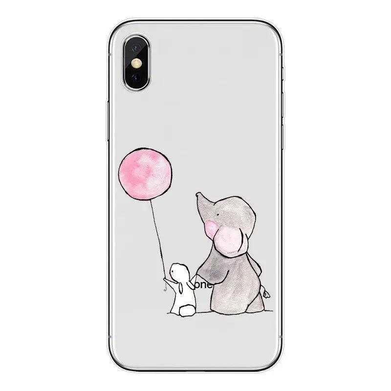 Creative Cartoon Transparent Printing Mobile Phone Soft Shell Online Only