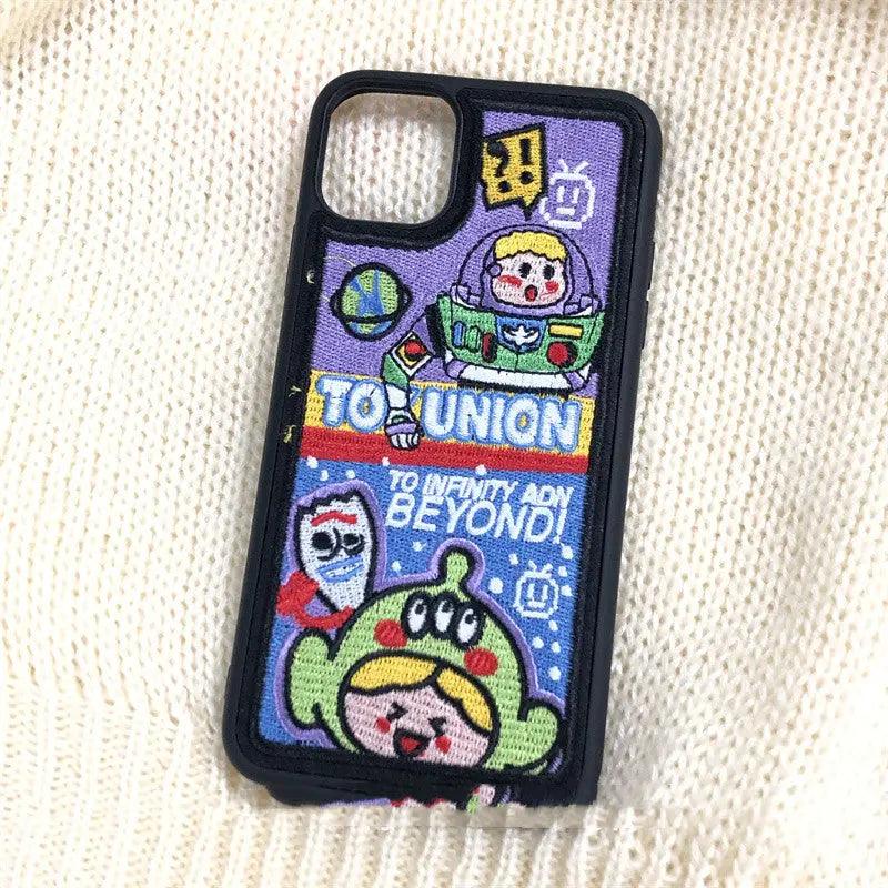 Cartoon Cute Embroidery Girl Phone Case - MyMobile