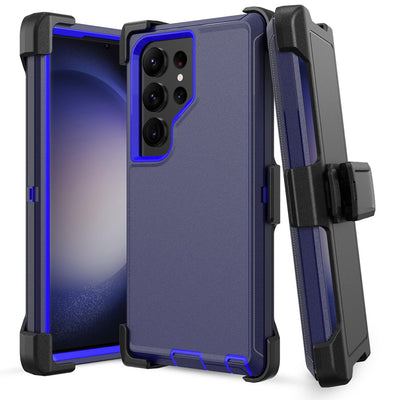 Shockproof Robot Armor Hard Plastic Case with Belt Clip for Samsung Galaxy S23 Ultra