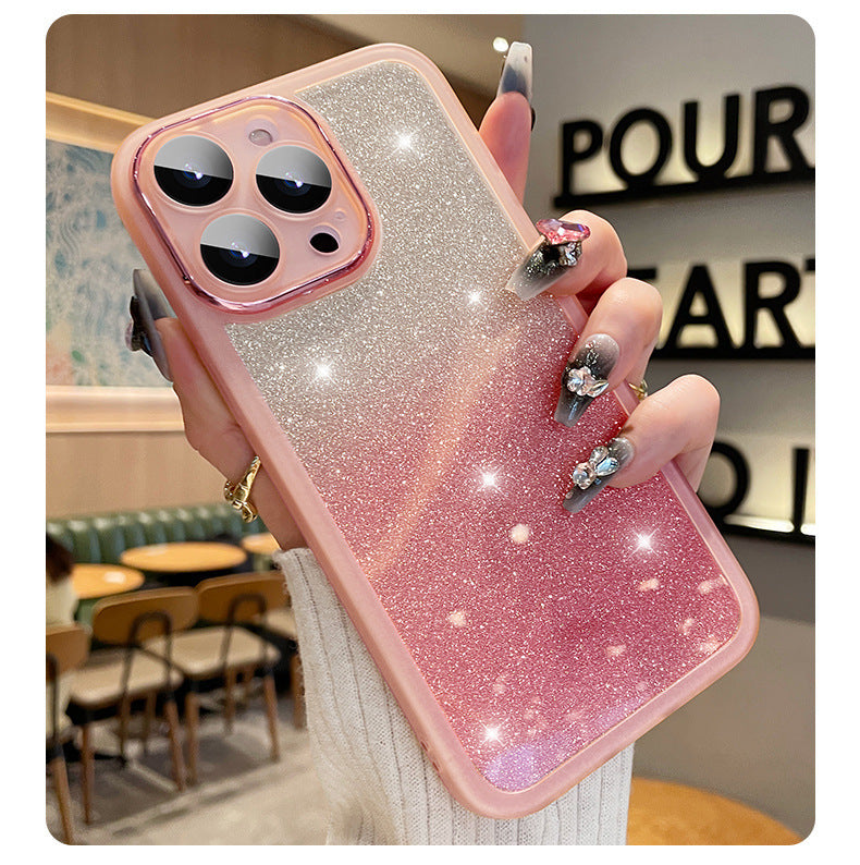 Gradient Glitter Silicone Soft Case Phone Case For iPhone 15 - MyMobile