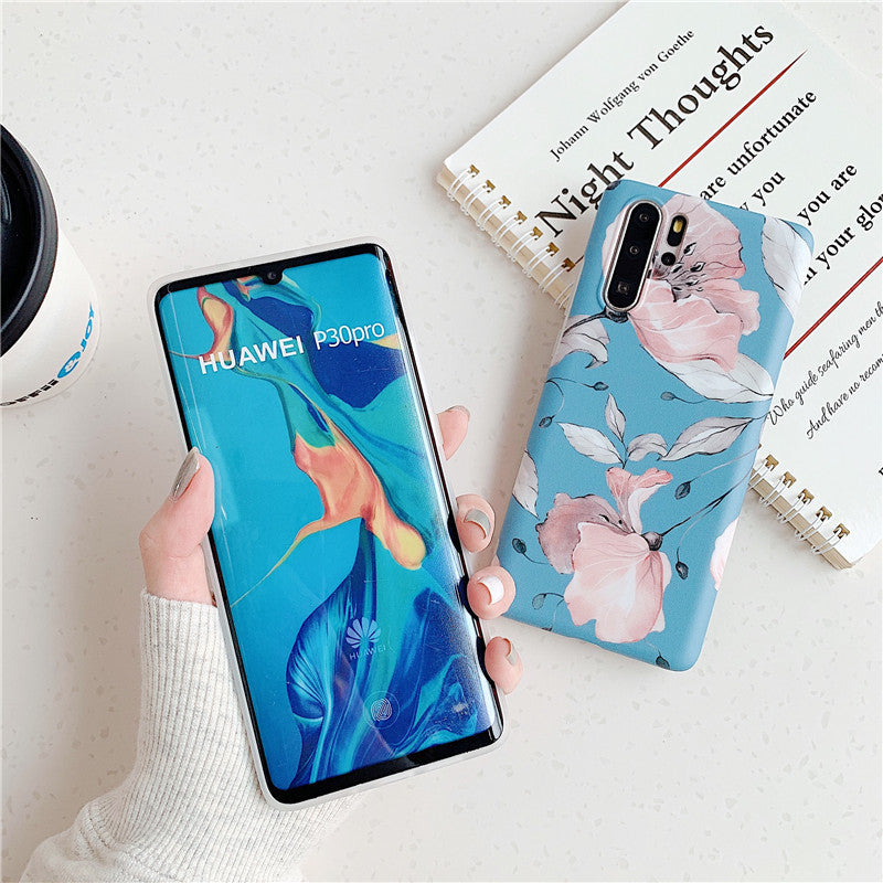 Flower frosted leaf phone case For Huawei P40