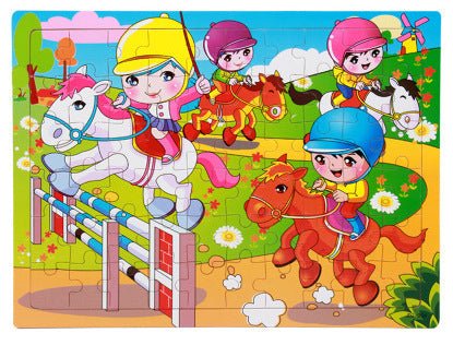 80PCS wooden educational toys educational development baby kids training toys children animal puzzle - MyMobile