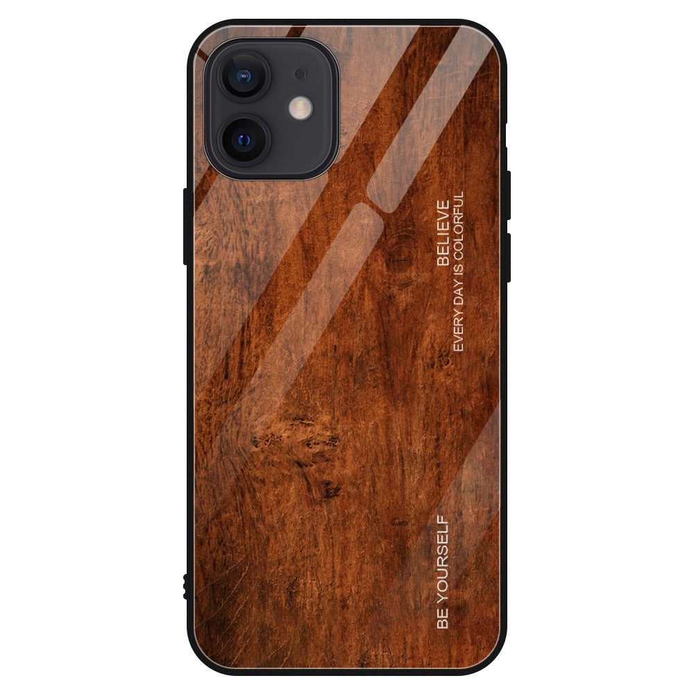 Wood Grain Glass Fashion Mobile Phone Protective Case - MyMobile