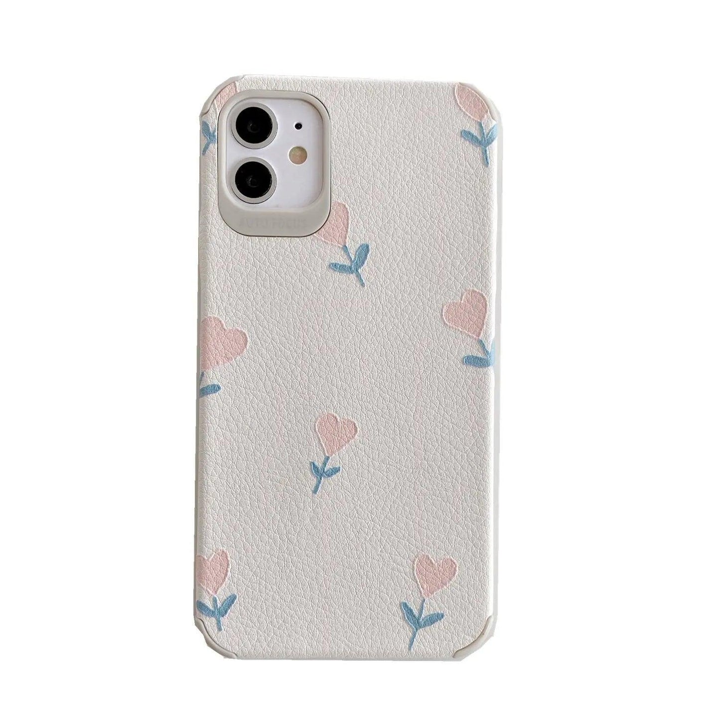 Lambskin pattern love small flower phone case - MyMobile