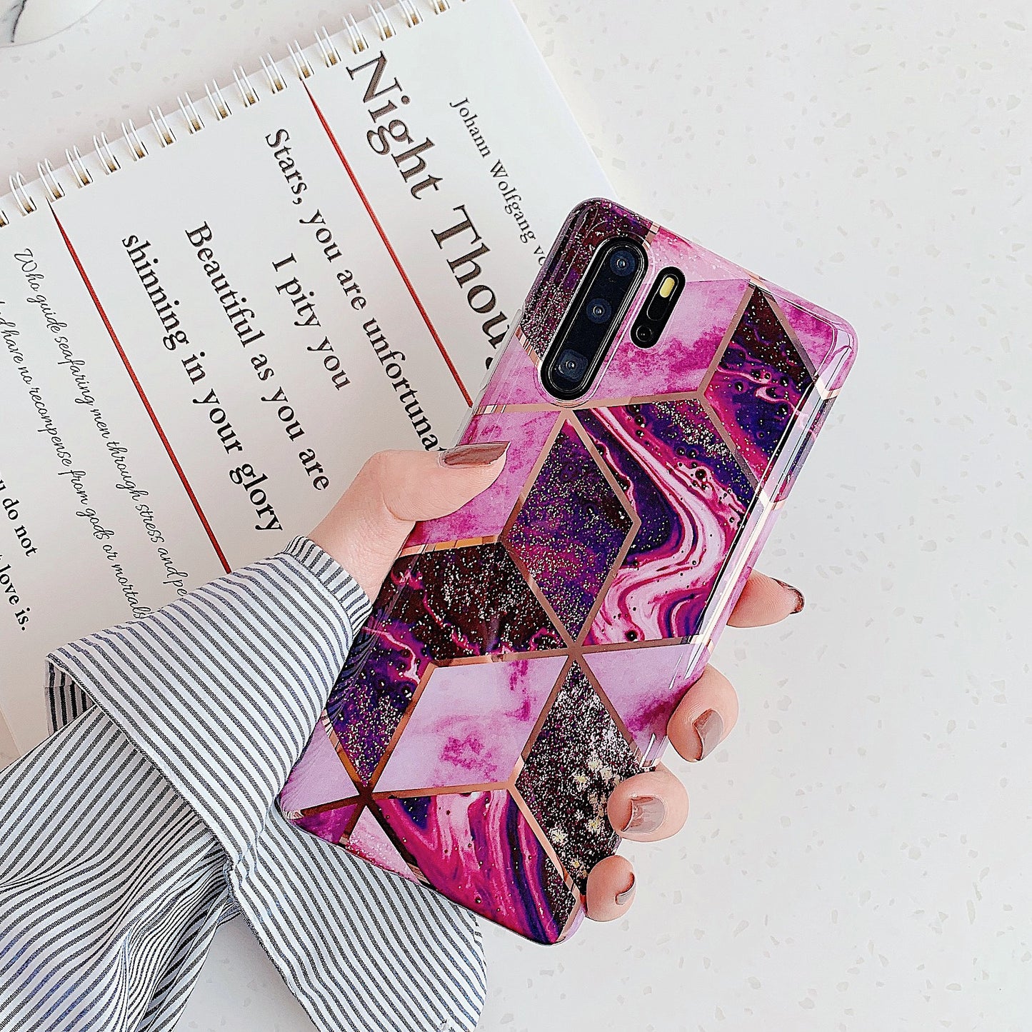 Electroplated marble mobile phone case For Huawei P30 pro