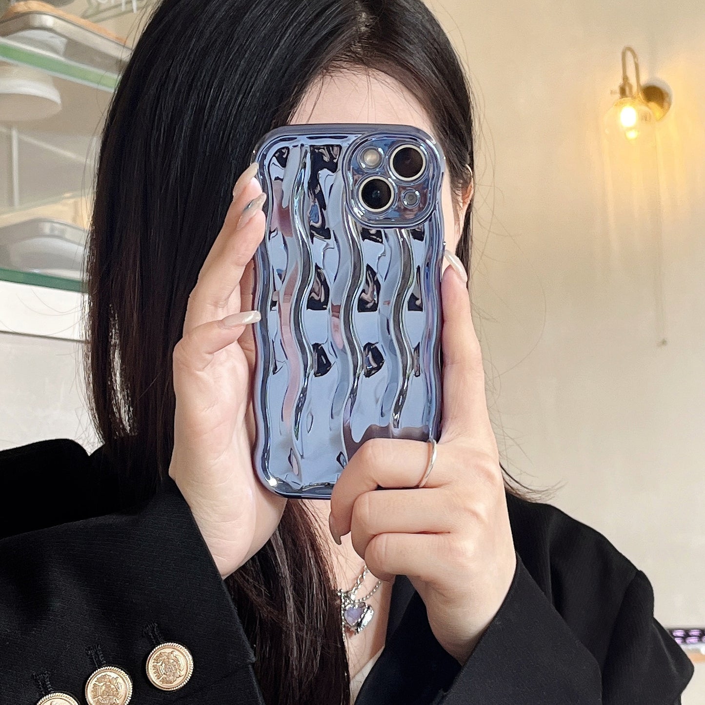 Electroplating Water Ripple Suitable Phone Case Solid Color For iPhone 16