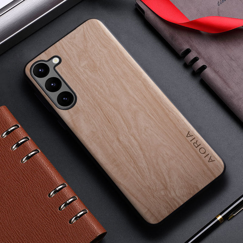 Applicable To Plus Simple Interlaced Wood Grain Phone Case For Samsung Galaxy S24