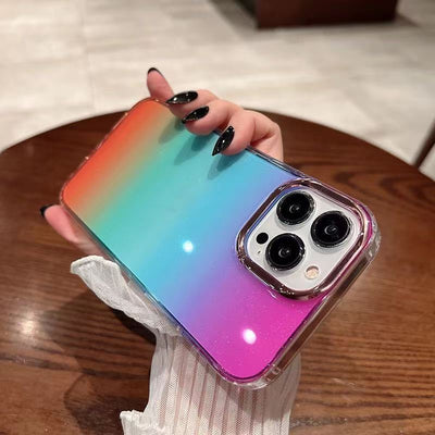 Starry Gradient Mobile Phone Case All Inclusive Transparent For iPhone 15