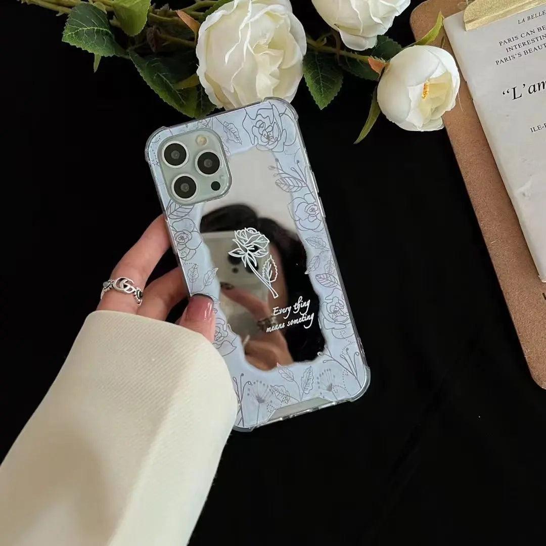 White Rose Mirror Mobile Phone Case Women's - MyMobile