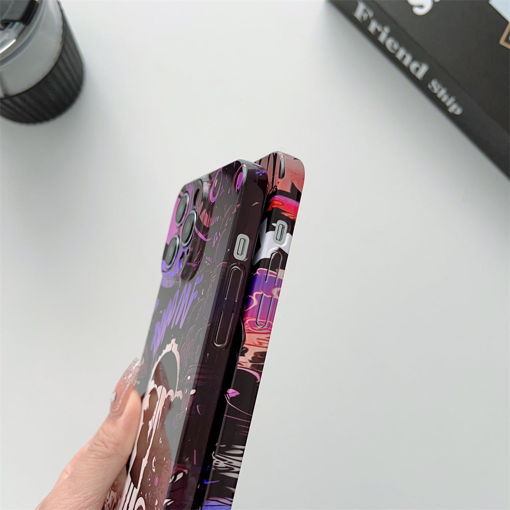 Fashion Black Purple Umbrella Boy 13 Phone Case For iPhone 14