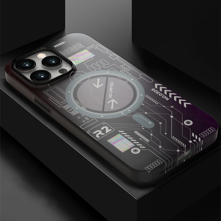 Back Cover Luminous Magnetic Phone Case For iPhone 15