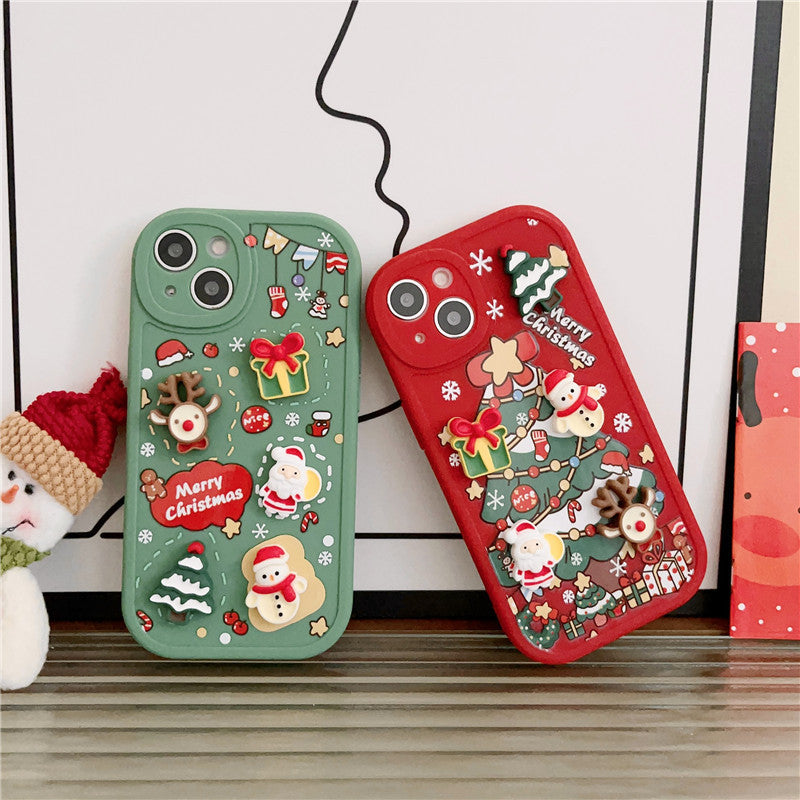 Three-dimensional Santa Claus Cartoon Silicone Phone Case - MyMobile