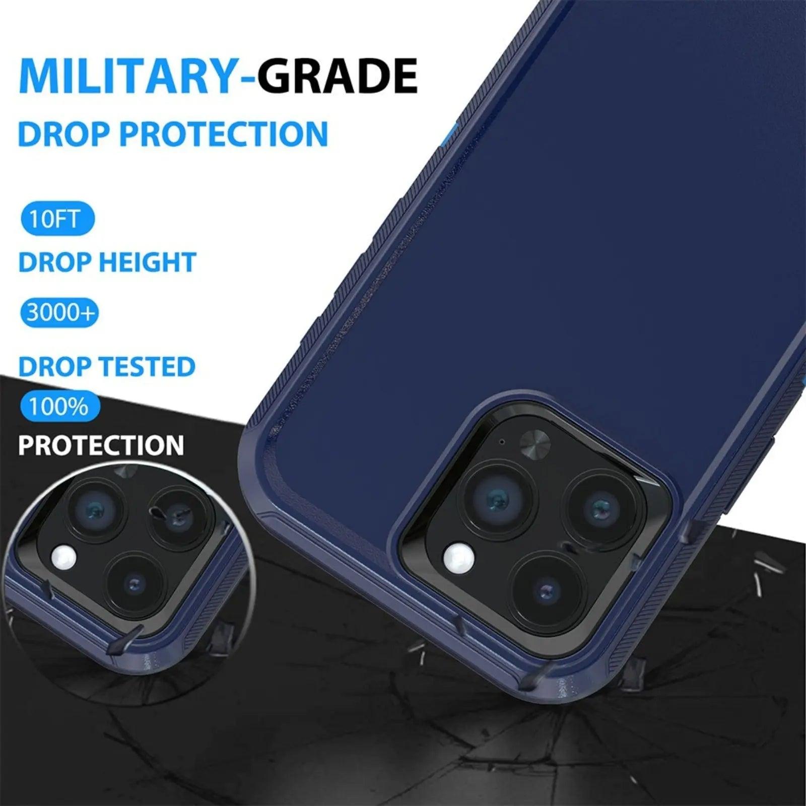 Shockproof Robot Armorr Hard Plastic Case with Belt Clip for iPhone 15 Pro Max