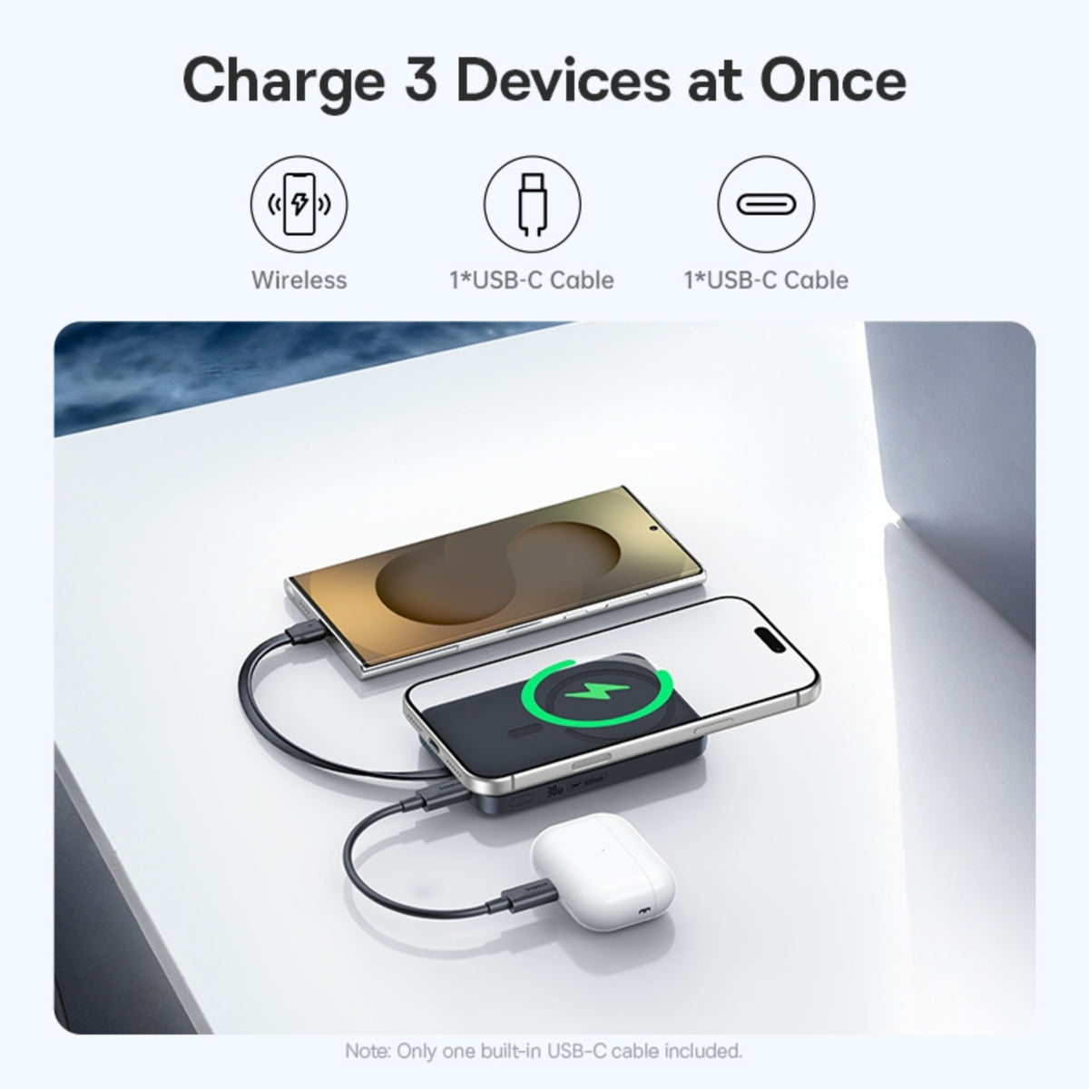 Baseus EnerFill FM11 Magnetic Power Bank with Built-in USB Cable 10000mAh 30W - MyMobile