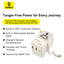 Baseus EnerCore CG11 Universal Travel Adapter with Retractable Cable 2AC+2U+2C 70W Off - MyMobile