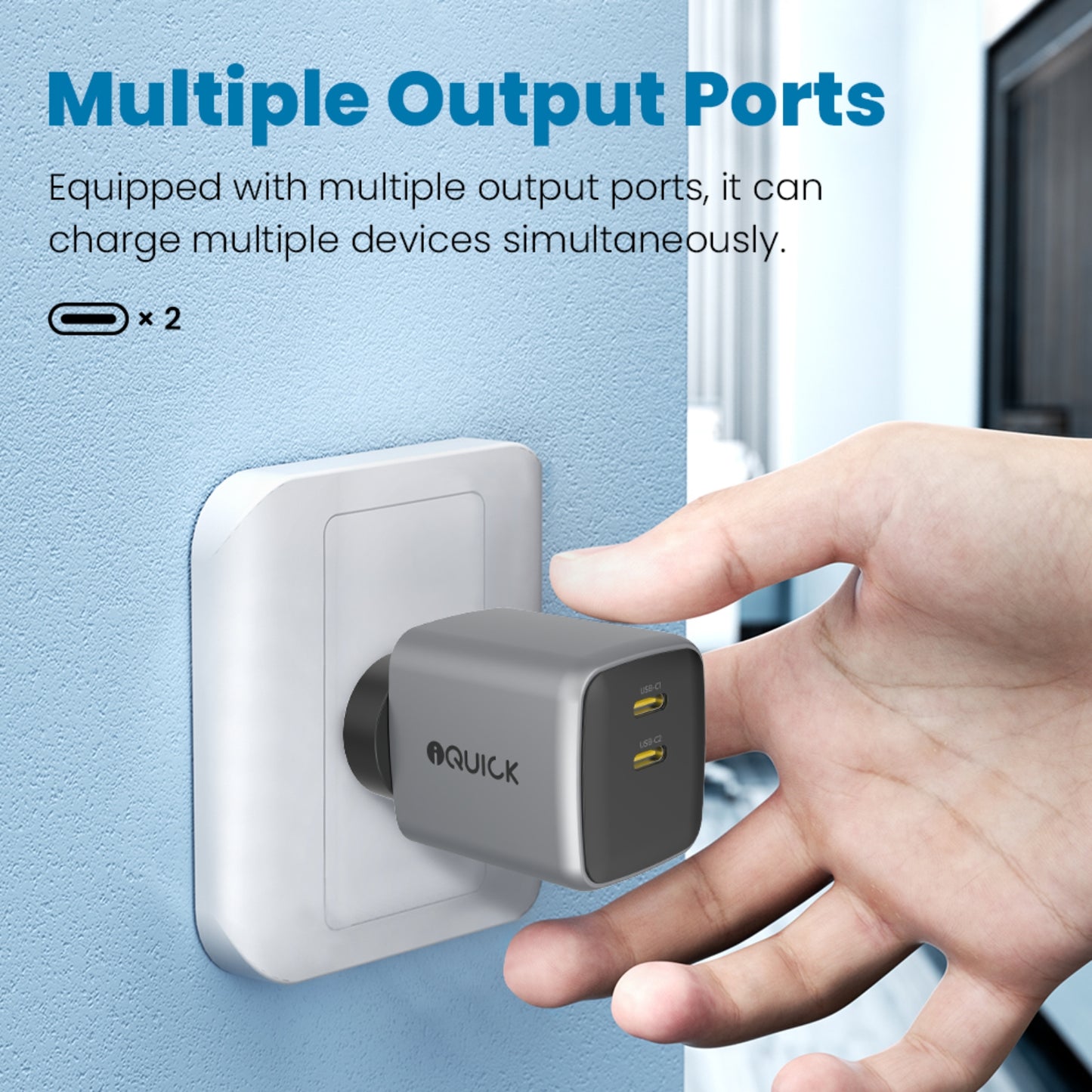 iQuick NANO ENERGY 2 30W PD3.0 Dual USB-C Ports Charging Adapter