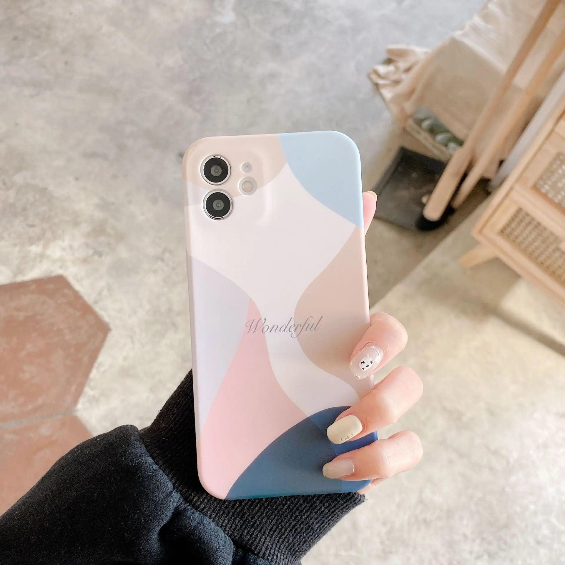 Suitable For IP 12 Mobile Phone Case Morandi Color Matching Matte Tpu - MyMobile