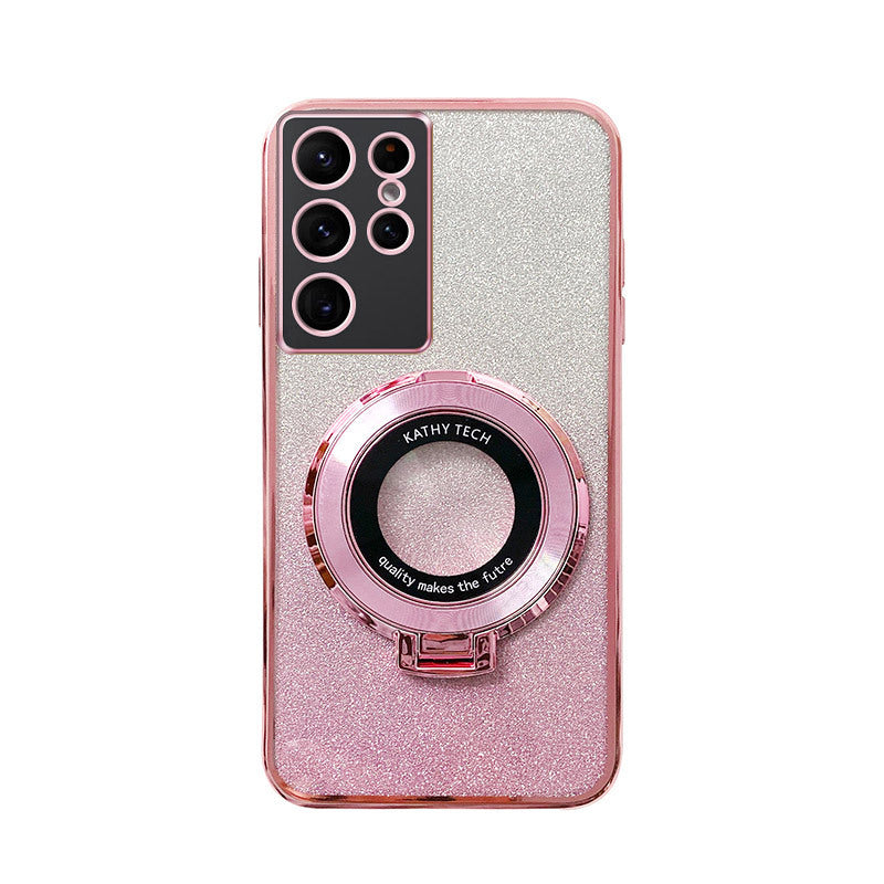 Electroplating Phone Case Magnetic Bracket A16 Gradient For Samsung Galaxy S25