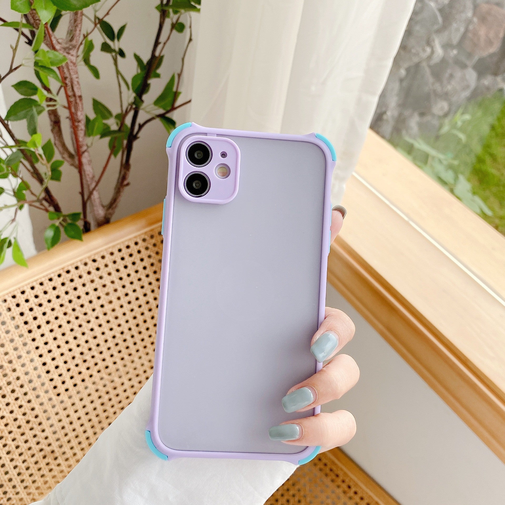 Skin Feel Frosted Mobile Phone Case Fine Hole Four Corners Anti-drop Color Mobile Phone Case - MyMobile