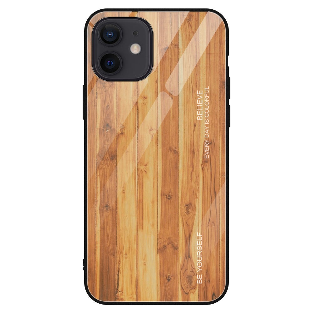 Wood Grain Glass Fashion Mobile Phone Protective Case - MyMobile