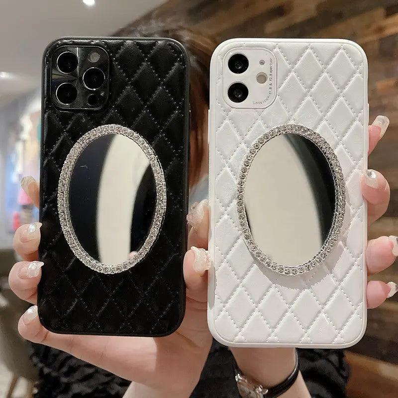 Mobile Phone Case Mirror Diamond Soft Leather Online Only