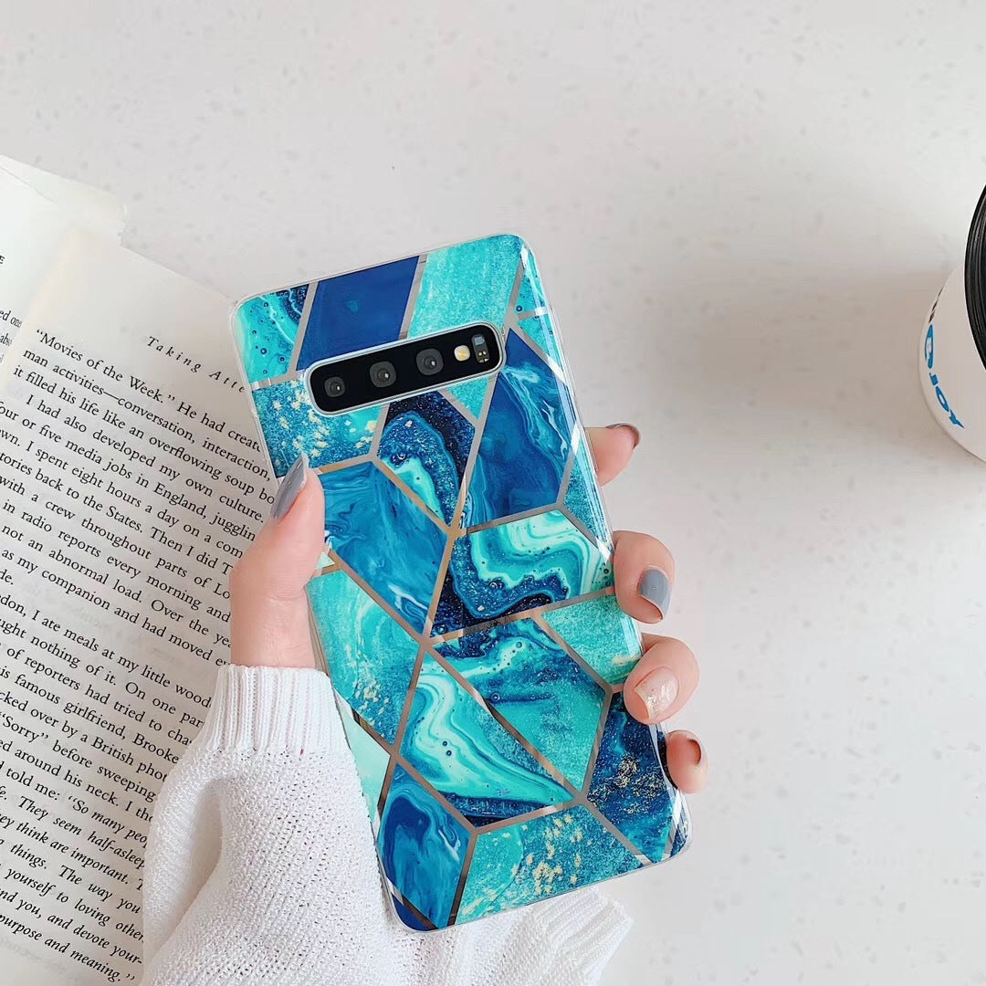 Electroplated mosaic marbled case For Samsung Galaxy S10