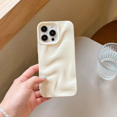 Simple Matte Solid Color Water Ripple Mobile Phone Soft Case For iPhone 16