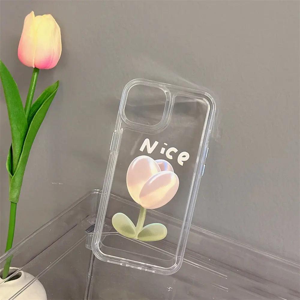 Three-dimensional Flower Transparent Simple Mobile Phone Case - MyMobile