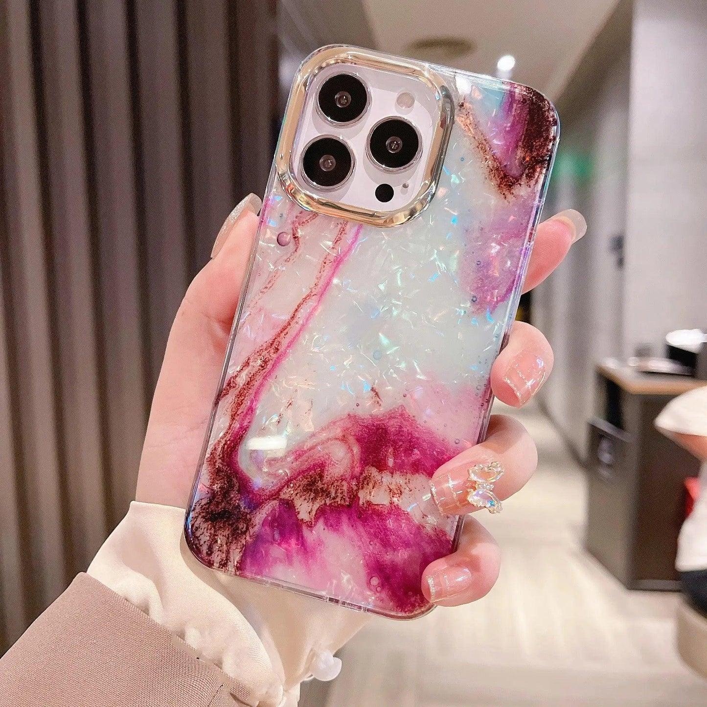 Electroplated Mirror Ring Mobile Phone Case - MyMobile