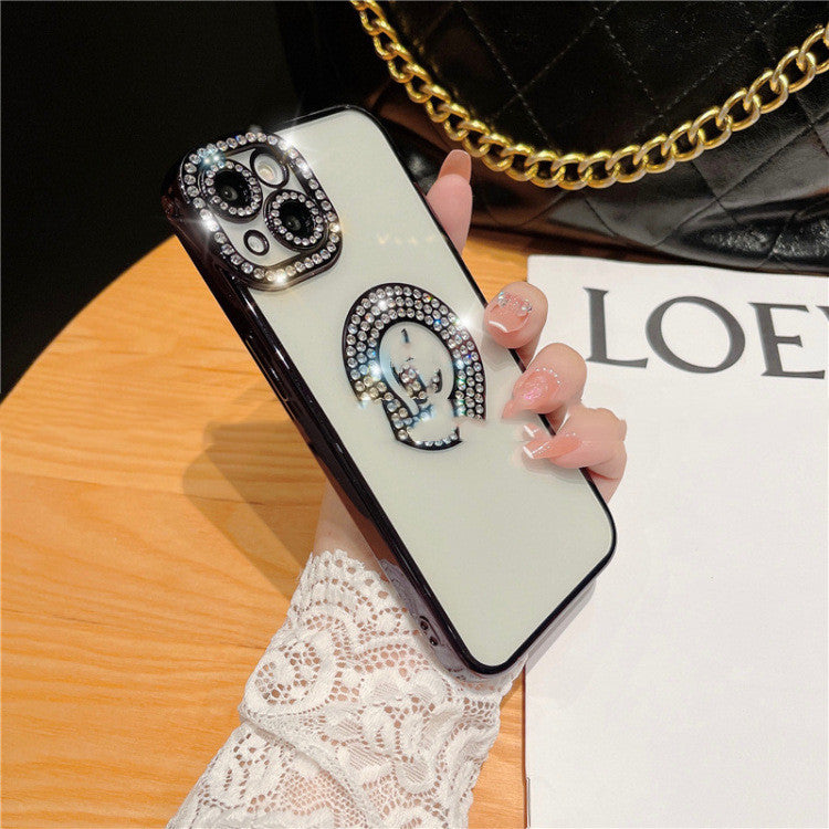 Diamond Ring Phone Case Diamond Electroplating Soft For iPhone 14