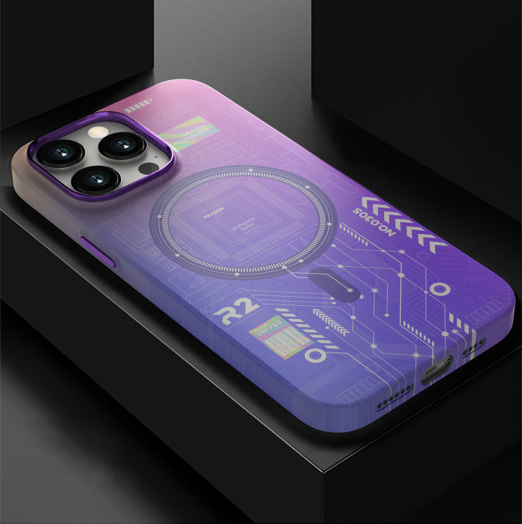 Back Cover Luminous Magnetic Phone Case For iPhone 15