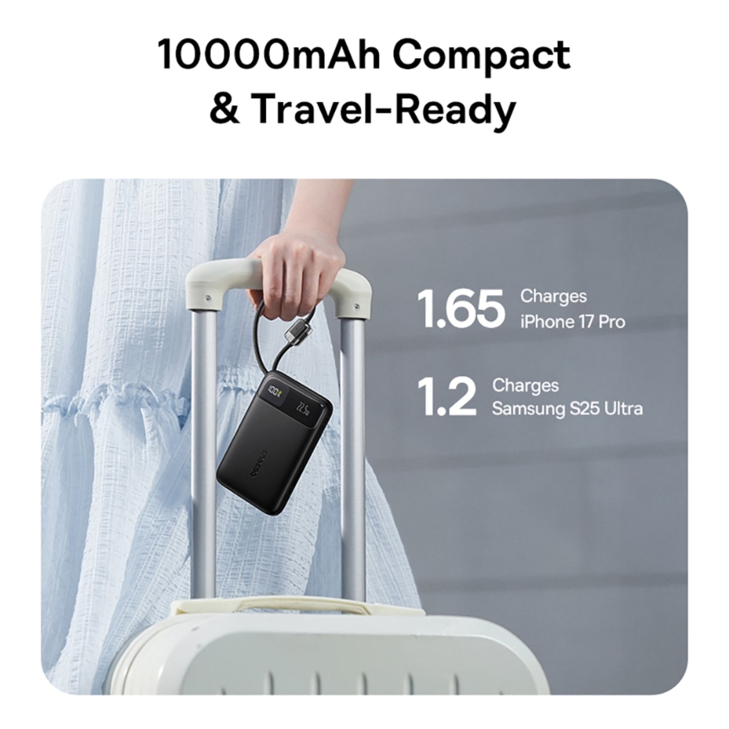 Baseus EnerFill FC11 Digital Display Power Bank with Dual Built-in Cables 10000mAh 22.5W