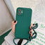 Simple Solid Color Messenger Lanyard Liquid Silicone Fine Hole Mobile Phone Case Online Only