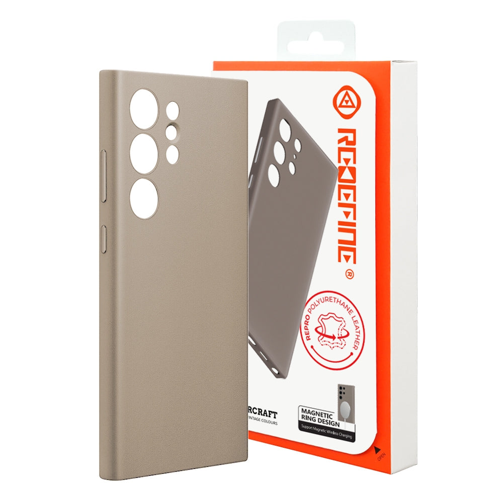 REDEFINE MASTERCRAFT Re-pro Polyurethane Leather Case Cover With Magnetic Ring for Samsung Galaxy S24 Ultra