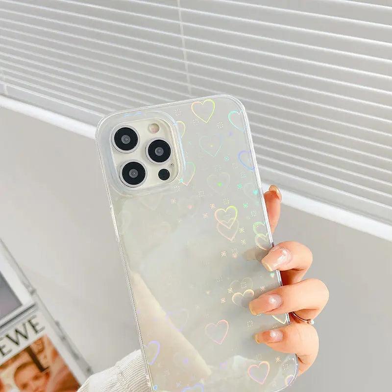 Laser Colorful Love For Double-sided Coated Silicone Phone Case Online Only