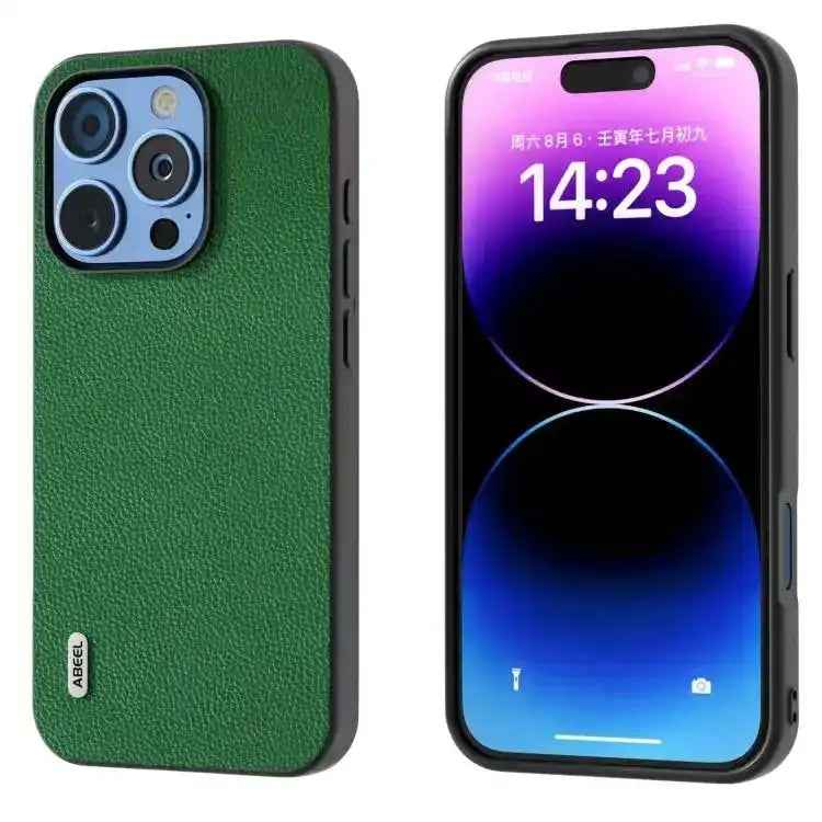 ABEEL Black Edge Genuine Leather Mino Phone Case