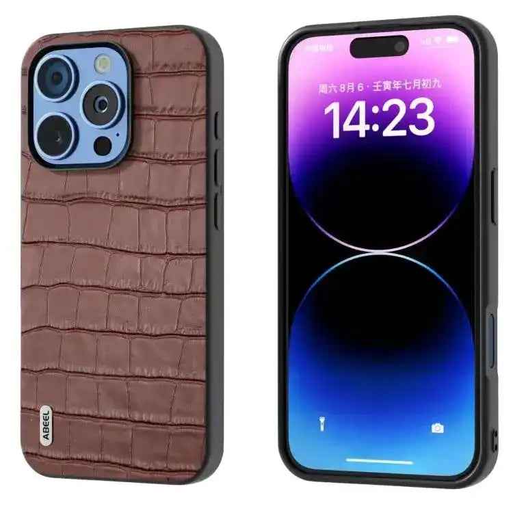 ABEEL Crocodile Texture Genuine Leather Phone Case