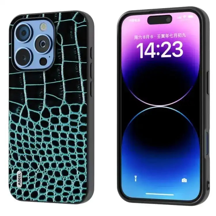 ABEEL Genuine Leather Crocodile Pattern Black Edge Phone Case MyMobile
