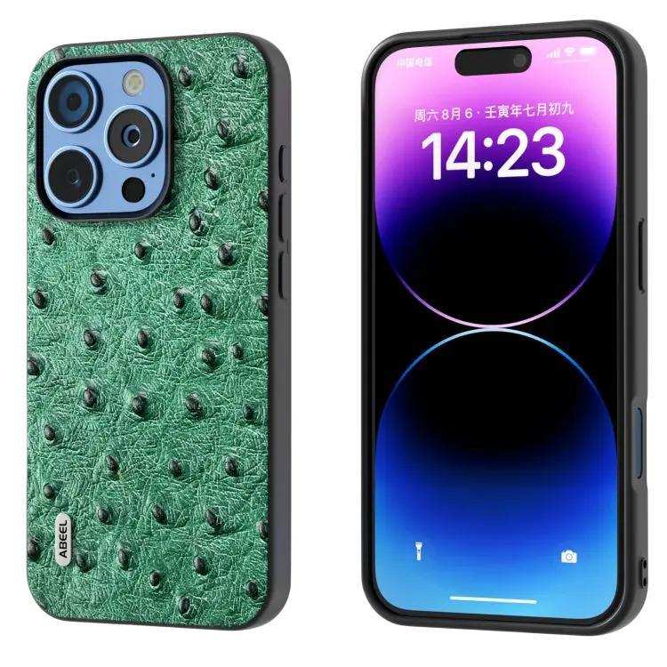 ABEEL Genuine Leather Ostrich Texture Phone Case MyMobile