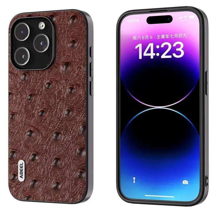 ABEEL Genuine Leather Ostrich Texture Phone Case MyMobile