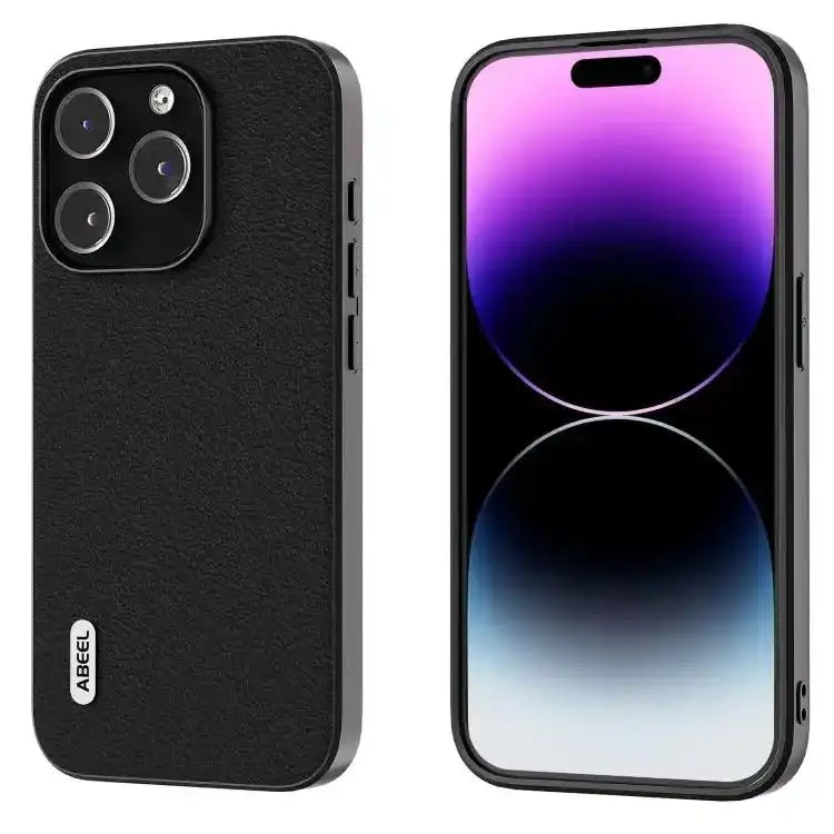 ABEEL Genuine Leather Wave Black Edge Phone Case MyMobile