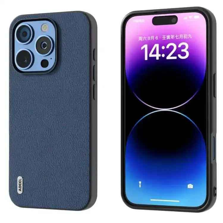 ABEEL Genuine Leather + PC Litchi Texture Phone Case