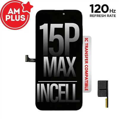 AMPLUS Incell LCD Assembly for iPhone 15 Pro Max Screen Replacement (120HZ, Compatible for IC chip transfer)