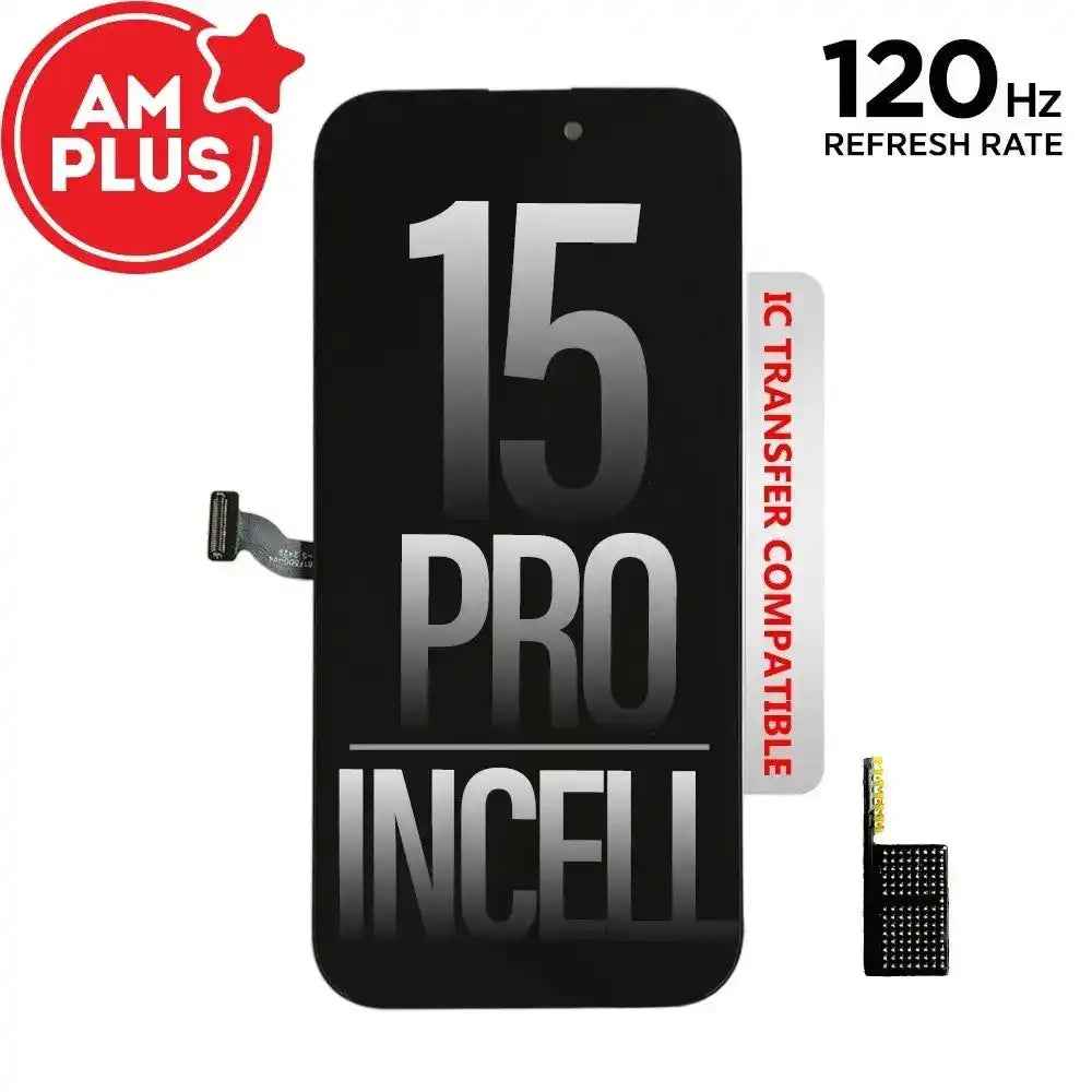 AMPLUS Incell LCD Assembly for iPhone 15 Pro Screen Replacement (120HZ, Compatible for IC chip transfer)